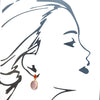 2 Drop Earrings (  S-size) : Carnelian x Cateye