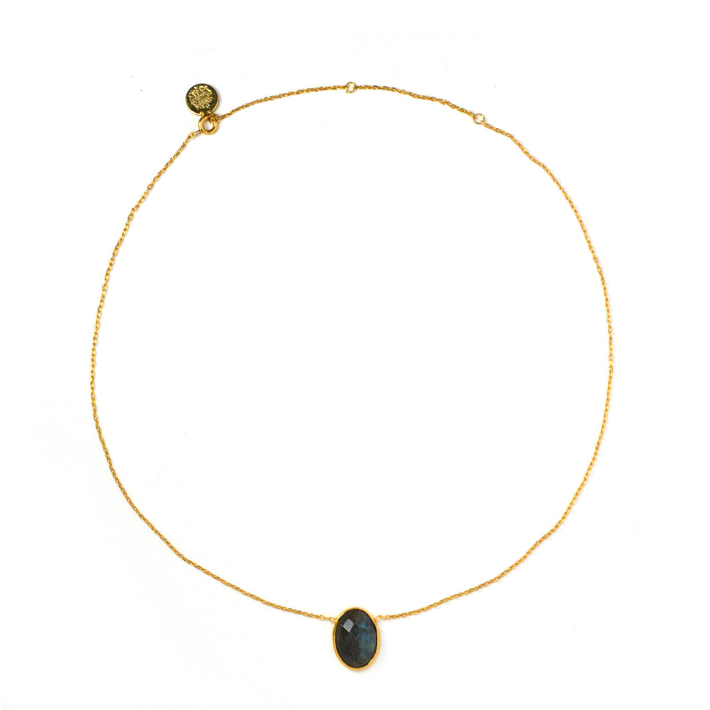 Thin Necklace: Labradorite