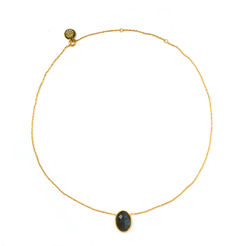 Thin Necklace: Labradorite