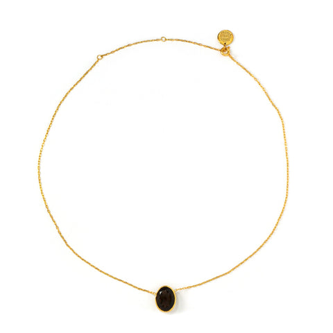 Thin Necklace: SmokyQuartz