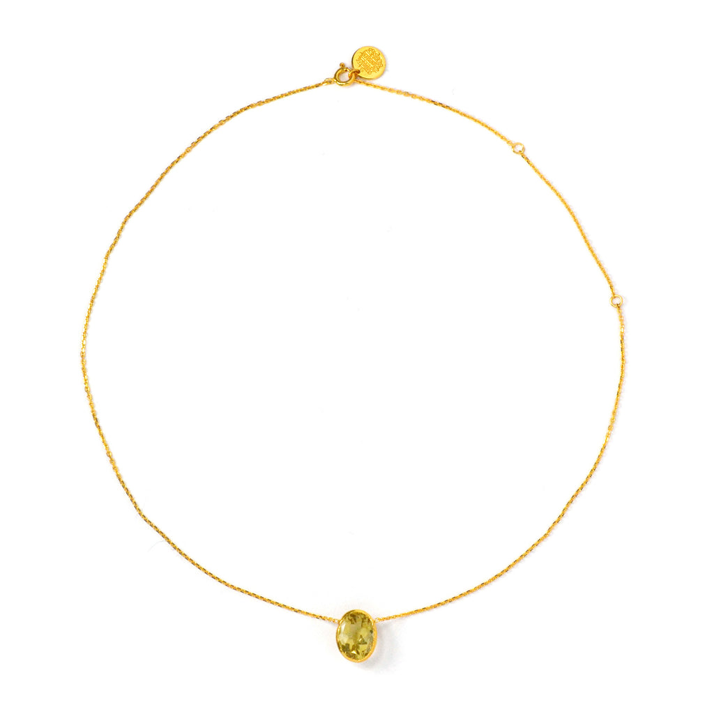 Thin Necklace: Lemon Quartz