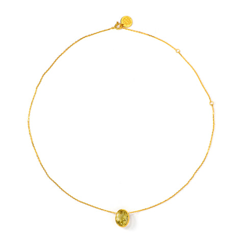 Thin Necklace: Lemon Quartz