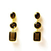 3 Drop Earrings : Smoky Quartz