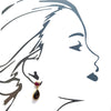 2 Drop Earrings (M-size): Ruby x Smoky Quartz