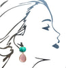 2 Drop Earrings (L-size) : Turquoise x Cateye